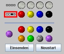 Ergebnisbereich für die Spielreihe